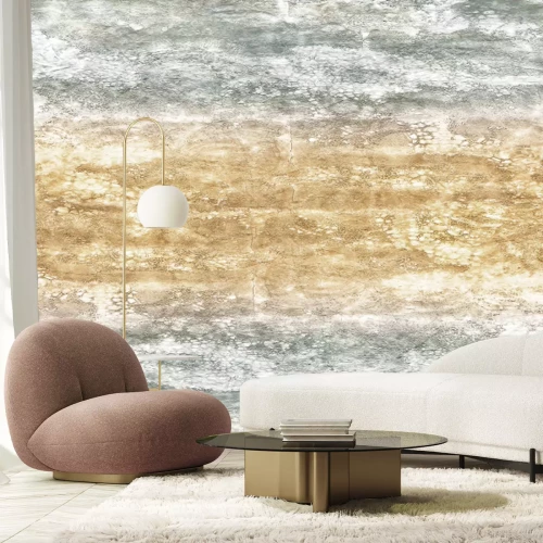 Fototapete Grau-goldene Steinimitation