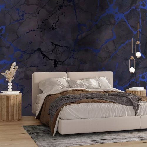 Fototapete Grauer Marmor mit goldenen Verzierungen