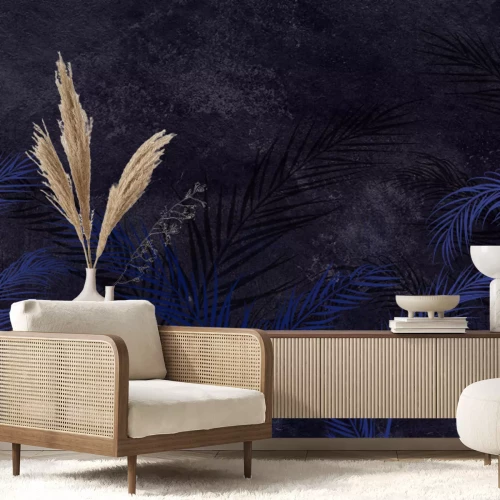 Fototapete Goldene Gräser auf einem Betonhintergrund