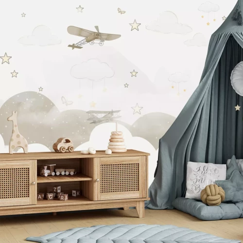 Fototapete Abstrakte Flugzeuge in den Wolken