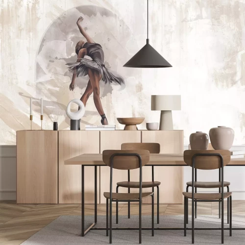 Fototapete Gemalte Frau, die Ballett tanzt