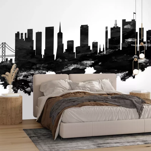 Fototapete Schwarz-weiße Abstraktion von San Francisco