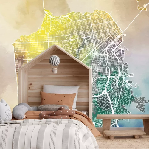 Fototapete Stadtkarte von San Francisco