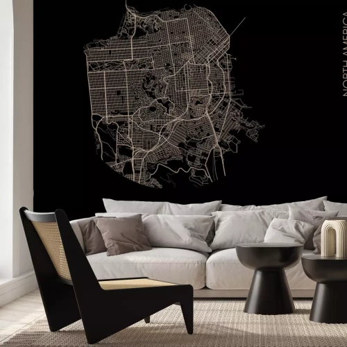 Fototapete Kartenansicht der Stadt San Francisco