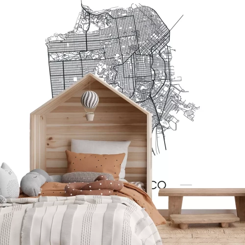 Fototapete Kartenansicht der Stadt San Francisco