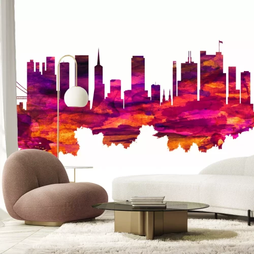 Fototapete Abstrakte Stadt in Rosa