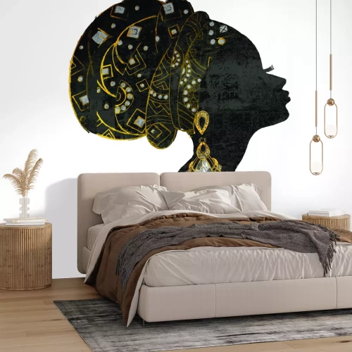 Fototapete Afrikanische Frau mit goldenen Schmuck