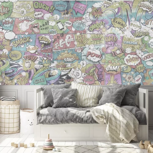 Fototapete Bunter Comic im Vintage-Stil