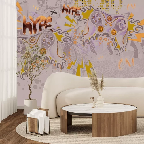 Fototapete Jugendgraffiti mit Spielcontrollern