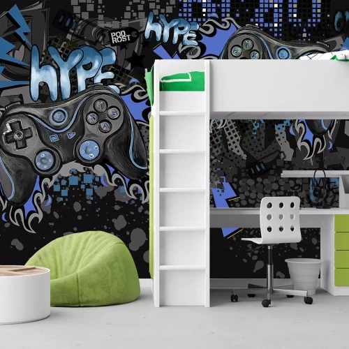 Fototapete Jugendgraffiti mit Spielcontrollern