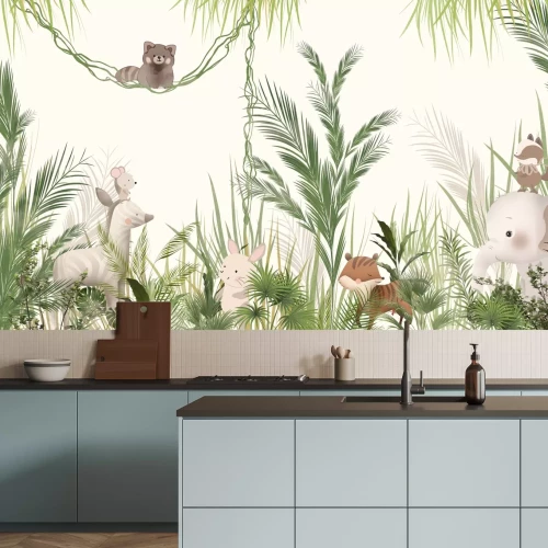 Fototapete Elefant im tropischen Dschungel