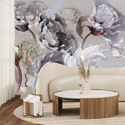 Fototapete Aquarell blühender Tulpen