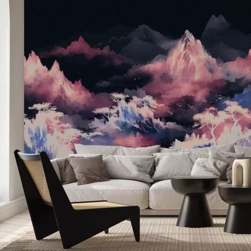 Fototapete Asian mountain panorama in the mist