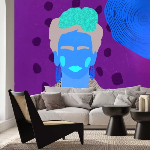 Fototapete Buntes Porträt der Frau Frida Kahlo