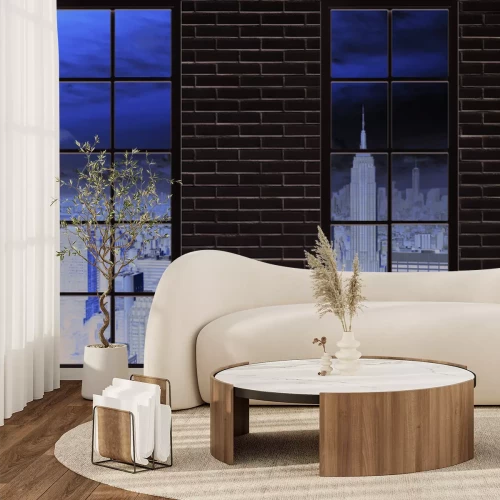 Fototapete Blick aus dem Fenster auf die Skyline von New York