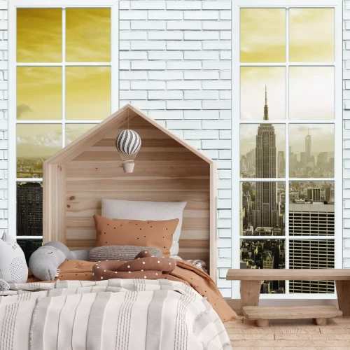 Fototapete Blick aus dem Fenster auf die Skyline von New York