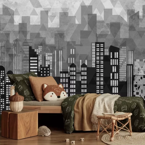 Fototapete Moderne Stadtpanorama mit Schatten