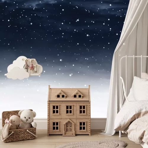 Fototapete Sterne am aquarellierten Nachthimmel