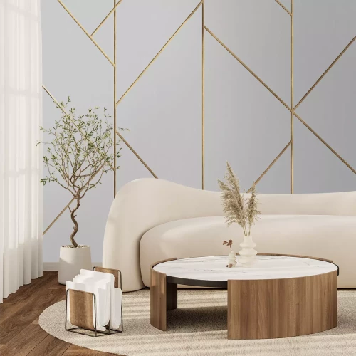 Fototapete Geometrisches Muster mit goldenen Linien