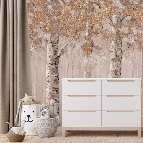 Fototapete Birkenwald in malerischer Szenerie