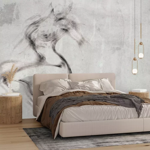 Fototapete Sinnliche Silhouette einer Frau auf rohem Betonhintergrund