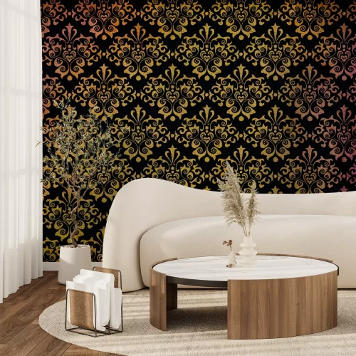 Fototapete Goldener Ornamentmuster in einer braunen Szenerie