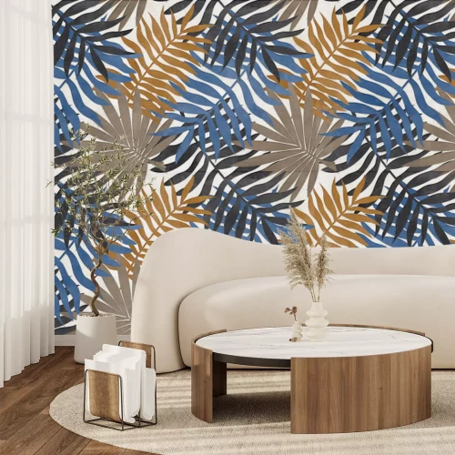 Fototapete Palmenblätter in Herbstfarben