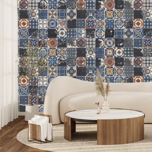 Fototapete Quadratische ornamentale Fliesen