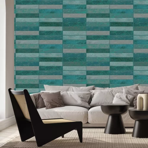 Fototapete Grüne Fliesen in rechteckiger Form