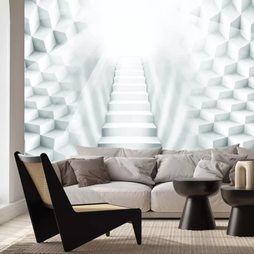 Fototapete Dreidimensionales Muster mit Treppen zum Licht hin