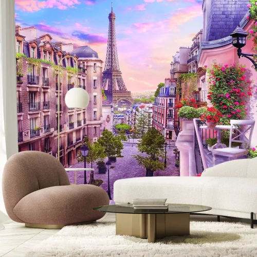 Fototapete Malerische Panorama von Paris mit dem Eiffelturm