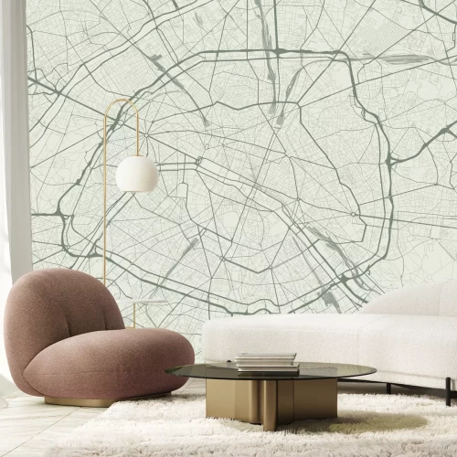 Fototapete Grafische Darstellung der Karte von Paris