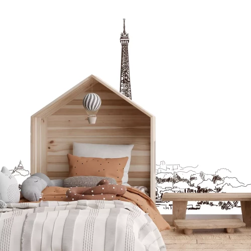 Fototapete Minimalistische Skizze des Eiffelturms in Paris