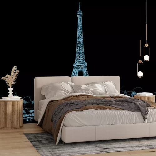 Fototapete Minimalistische Skizze des Eiffelturms in Paris