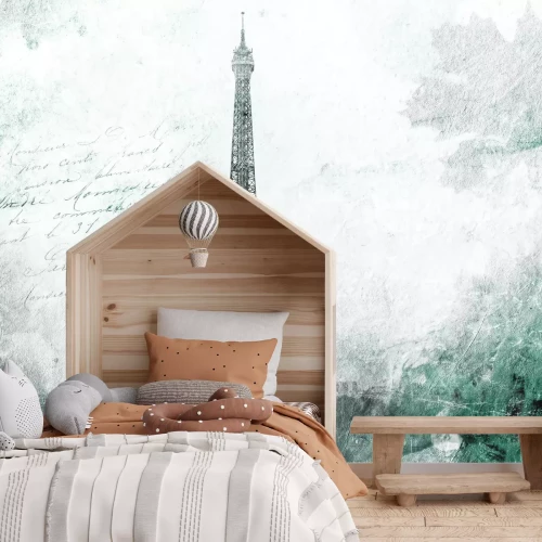 Fototapete Eiffelturm auf abstrakter Betonstruktur