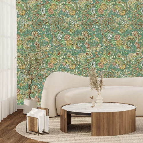 Fototapete Ornamentales Muster mit Blumen und Pflanzen