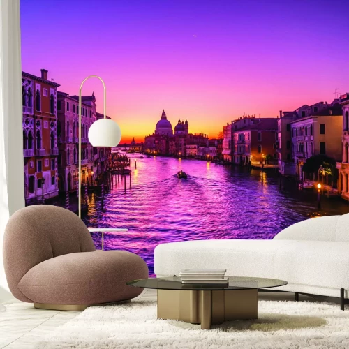 Fototapete Venezianischer Wasserkanal bei Sonnenuntergang