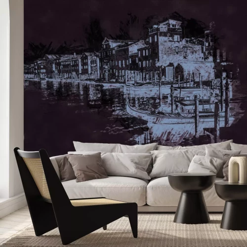 Fototapete Abstrakte Zeichnung der Landschaft von Venedig