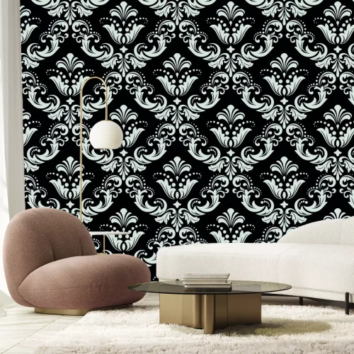 Fototapete Schwarz-weißer Ornamentmuster