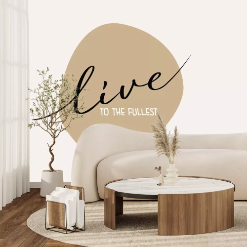 Fototapete Brauner Fleck mit zartem Schriftzug