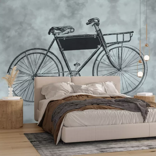 Fototapete Künstlerische Illustration eines alten Retro -Bikes im Stil