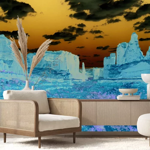 Fototapete Rote felsige Berge in der Wüste