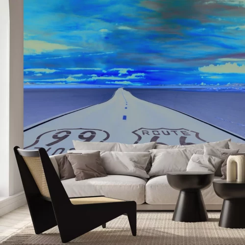 Fototapete Route 66 bei Sonnenuntergang