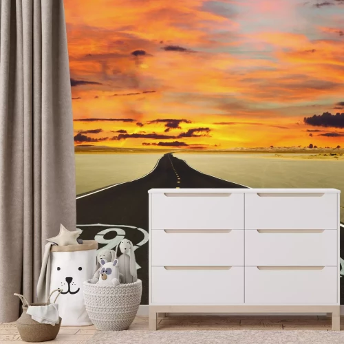 Fototapete Route 66 bei Sonnenuntergang