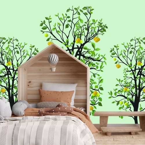 Fototapete Zitronenbäume mit grünen Blättern