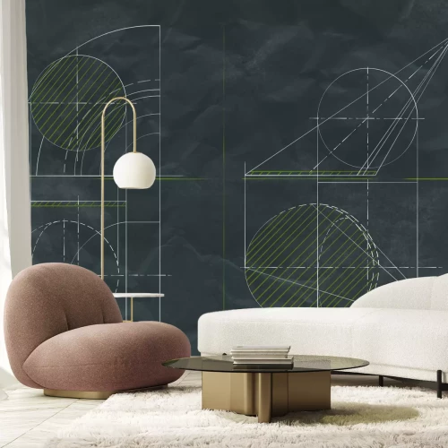 Fototapete Skizze geometrischer Formen