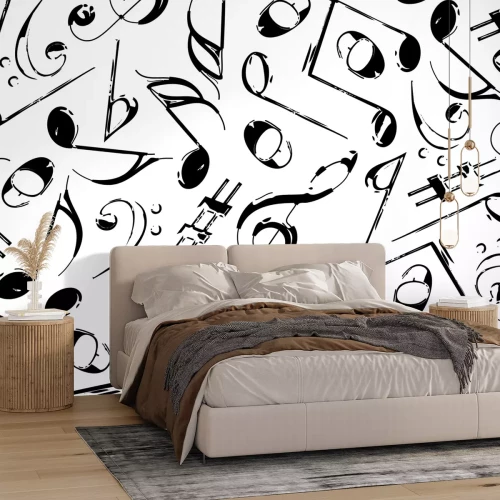 Fototapete Verschiedene musikalische Noten