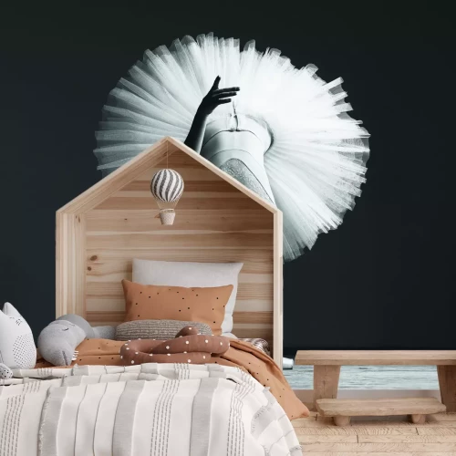 Fototapete Klassisches schwarz-weiß Porträt einer jungen Ballerina