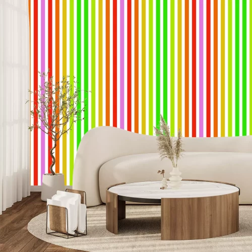 Fototapete Bunte Streifen auf weißem Hintergrund
