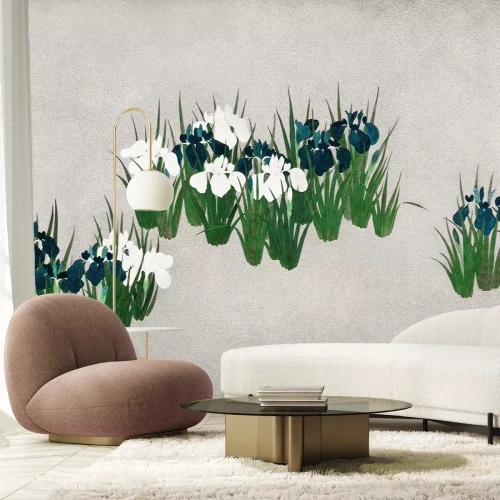 Fototapete Feldblumen auf hellem Hintergrund